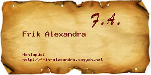 Frik Alexandra névjegykártya